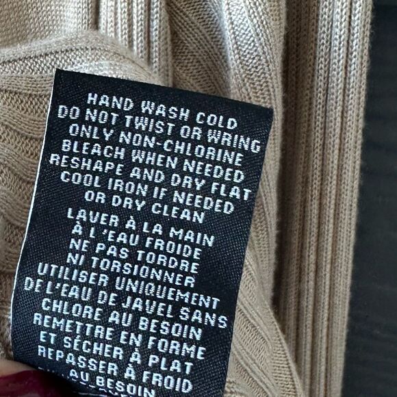 Premise Cardigan Sweater Ribbed Pleated Lightweight Cream Size XL - Picture 5 of 5